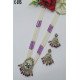 White Pearl Multistrand Meenakari Peacock Pendant Necklace Set