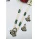 White Pearl Multistrand Meenakari Peacock Pendant Necklace Set