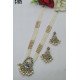 White Pearl Multistrand Meenakari Peacock Pendant Necklace Set