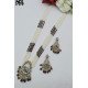 White Pearl Multistrand Meenakari Peacock Pendant Necklace Set