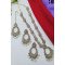 Antique Gold Floral Kundan Bridal Necklace Set with Pearl Drops 