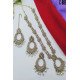 Antique Gold Floral Kundan Bridal Necklace Set with Pearl Drops 