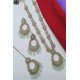 Antique Gold Floral Kundan Bridal Necklace Set with Pearl Drops 