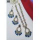 Antique Gold Floral Kundan Bridal Necklace Set with Pearl Drops 