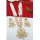 Multistrand Pearl Beaded Meenakari Bridal Necklace Set with Earrings
