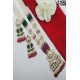 Elegant Pearl Beaded Temple Pendant Long Necklace Set