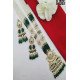 Elegant Pearl Beaded Temple Pendant Long Necklace Set