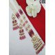 Elegant Pearl Beaded Temple Pendant Long Necklace Set