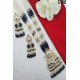 Elegant Pearl Beaded Temple Pendant Long Necklace Set