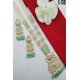 Elegant Pearl Beaded Temple Pendant Long Necklace Set