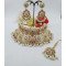 Royal Star Motif Kundan Bridal Choker Set with Earrings & Maang Tikka – Pearl & Meenakari Design