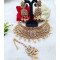 Royal Gold motif Kundan Bridal Choker Set with Earrings & Maang Tikka – Pearl & Meenakari Design