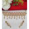 Designer Kundan Pearl Choker Necklace Set with Drop Earrings 
