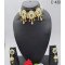 Antique Gold Choker Set with Pearl Green Drops
