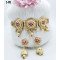Elegant Pink Polki Necklace Set – Champagne Gold