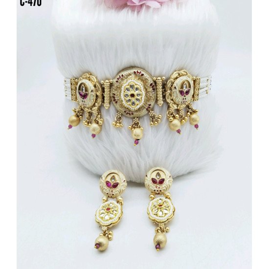 Matte Gold Long Necklace – Temple Inspired