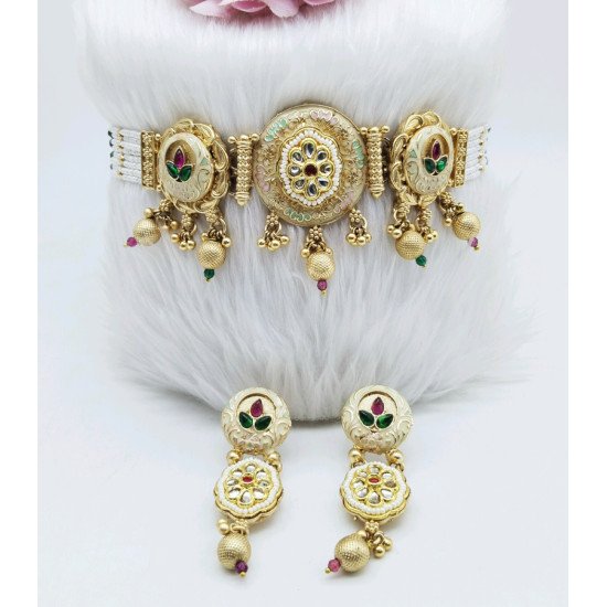 Statement Meenakari Designer Necklace Set – Fusion