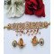 Designer Rani Antique Gold Plated Choker Set with Pearl & Ruby Beads