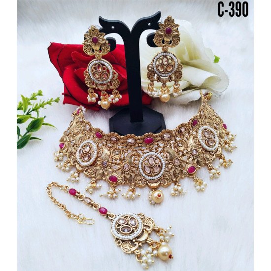 Designer Bridal Set Kundan and Pearl Work
