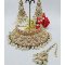 Premium Green Kundan Pearl Bridal Choker Set with Earrings & Maang Tikka