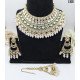 Luxurious Kundan Green Bead Bridal Necklace Set – Traditional Indian Jewelry with Earrings & Maang Tikka