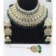 Luxurious Kundan Green Bead Bridal Necklace Set – Traditional Indian Jewelry with Earrings & Maang Tikka