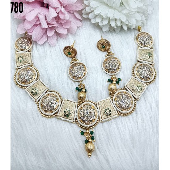 Heavy Kundan Style Gold Plated Choker Set with Ruby Accents
