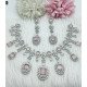 Emerald Green Diamond-Cut American Diamond Necklace Set