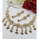 Antique Gold Choker Necklace Set with Pearls and Kundan Detailing