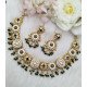 Royal Kundan Round Motif Choker Necklace Set with Pearl Drops