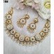 Royal Kundan Round Motif Choker Necklace Set with Pearl Drops