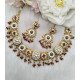 Royal Kundan Round Motif Choker Necklace Set with Pearl Drops
