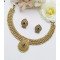 Floral Studded Gold-Tone Hoop Earrings & Necklace