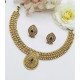 Floral Studded Gold-Tone Hoop Earrings & Necklace