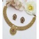 Floral Studded Gold-Tone Hoop Earrings & Necklace