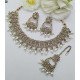 Antique Green Stone Bridal Necklace Set with Earrings & Maang Tikka