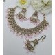 Antique Green Stone Bridal Necklace Set with Earrings & Maang Tikka
