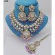 Designer Bridal Kundan Necklace Set with Ruby and Pearl Detailing – Elegant Wedding Jewelry Set
