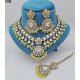 Designer Bridal Kundan Necklace Set with Ruby and Pearl Detailing – Elegant Wedding Jewelry Set