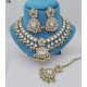 Designer Bridal Kundan Necklace Set with Ruby and Pearl Detailing – Elegant Wedding Jewelry Set