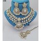 Designer Bridal Kundan Necklace Set with Ruby and Pearl Detailing – Elegant Wedding Jewelry Set