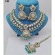 Designer Bridal Kundan Necklace Set with Ruby and Pearl Detailing – Elegant Wedding Jewelry Set