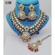 Designer Bridal Kundan Necklace Set with Ruby and Pearl Detailing – Elegant Wedding Jewelry Set