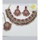 Traditional Silver Pearl and Stone Necklace Set with Earrings – Elegant Bridal Jewelry Set