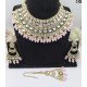 Luxurious Kundan Green Bead Bridal Necklace Set – Traditional Indian Jewelry with Earrings & Maang Tikka