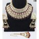 Luxurious Kundan Green Bead Bridal Necklace Set – Traditional Indian Jewelry with Earrings & Maang Tikka