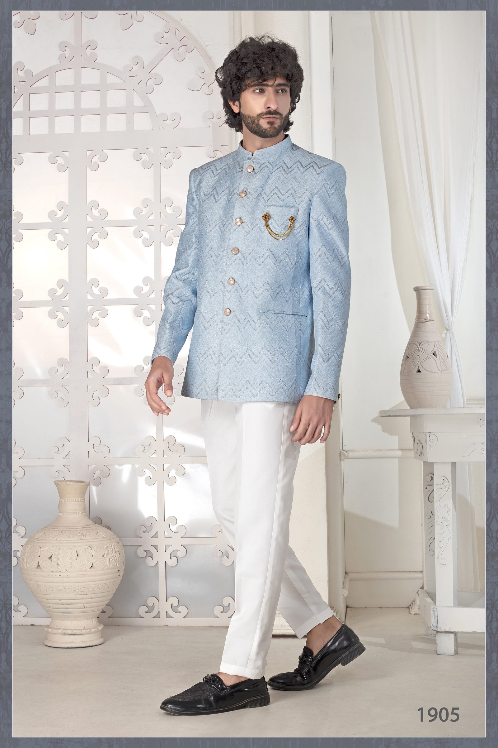 Designer Self Print Jodhpuri For Wedding