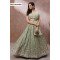 Limegreen Floral Embroidered Lehenga Choli with Pink Accents – Light Festive & Daywear Elegance
