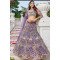 Designer  Purple Embroidered Net Bridal Lehenga Set