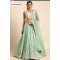 Seagreen Floral Embroidered Lehenga Choli with Pink Accents – Light Festive & Daywear Elegance